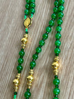 Emerald Green Glass & Gold-Plated Traditional Rosary