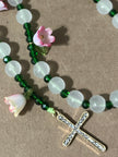 Julianna's Collection: Frosted Garden Tulip & Rhinestone Cross Rosary