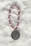 St. Benedict Pearl Mini Finger Rosary Ring - Pick Your Color