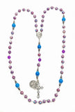Purple Sea Sediment Jasper & Cobalt Blue Glass Rosary