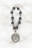 St. Benedict Pearl Mini Finger Rosary Ring - Pick Your Color