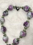 Orchid Vine Pocket Rosary - Heart Magnet Clasp & Lily Charm