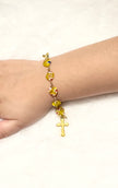 Confetti Glass Heart Rosary Bracelet - Pick Your Style