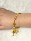 Confetti Glass Heart Rosary Bracelet - Pick Your Style