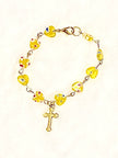 Confetti Glass Heart Rosary Bracelet - Pick Your Style