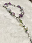 Orchid Vine Pocket Rosary - Heart Magnet Clasp & Lily Charm