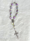 Orchid Vine Pocket Rosary - Heart Magnet Clasp & Lily Charm