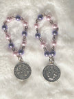 St. Benedict Pearl Mini Finger Rosary Ring - Pick Your Color