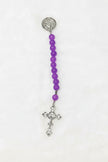 Frosted Glow Pocket Rosary - St. Benedict Protection Medal