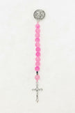 Frosted Glow Pocket Rosary - St. Benedict Protection Medal