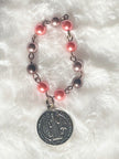 St. Benedict Pearl Mini Finger Rosary Ring - Pick Your Color